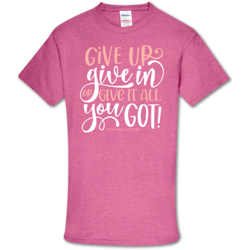 SC Soft Give Up Give In front print-Heather Heliconia