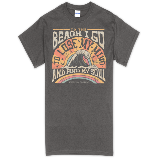 SC Soft To The Beach front print-Charcoal