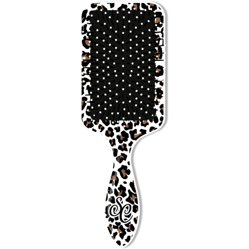 SC Paddle Brush White Leopard