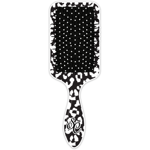 SC Paddle Brush Black/White Leopard