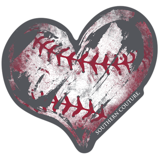 SC Baseball Heart Sticker - 12 pack