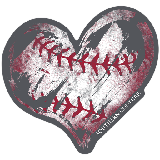 SC Baseball Heart Sticker - 24 pack