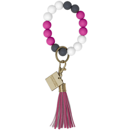 SC Silicone Beaded Bracelet Key Chain-Just Pinky