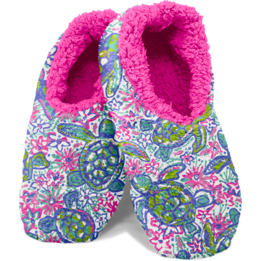 SC Turtle Fuzzy Slippers with Grips