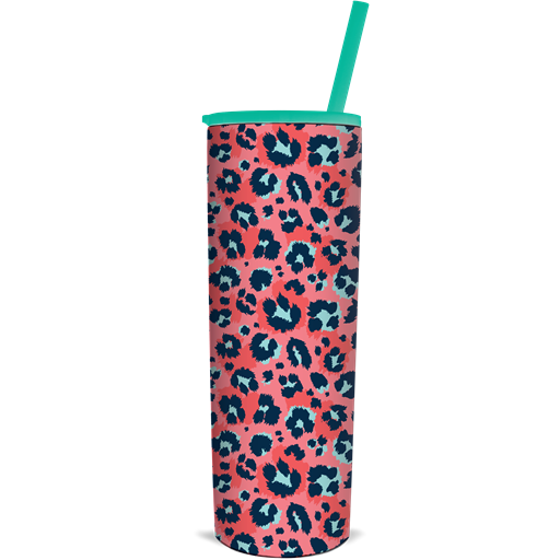 SC Tumbler-The Skinnee-Coral Leopard