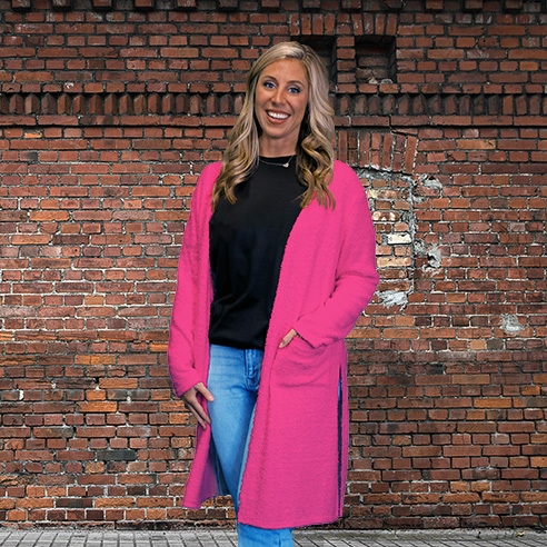 SC Comfy Light Cardigan-Hot Pink