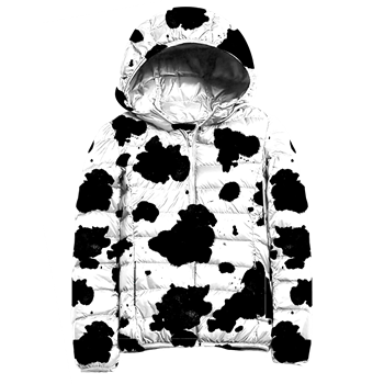 SC Packable Lightweight Puffer Jacket-Cow Print