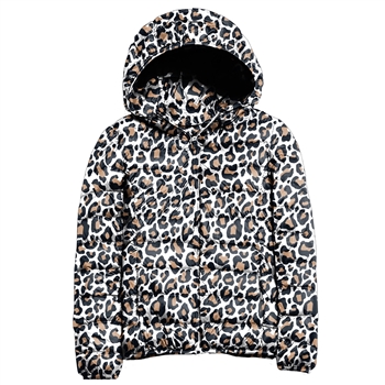 SC Packable Lightweight Puffer Jacket-White Leopard