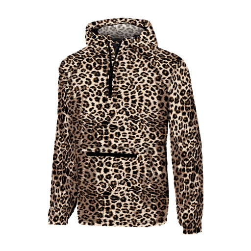 SC Quarter Zip Wind Breaker Pullover-Solid Leopard