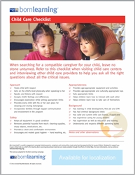 <span style="font-weight: bold;"><br><br>30337   Born Learning  Parent Tools - Child Care Checklist </span>  <br><ul>