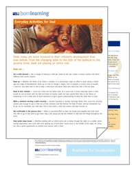 <span style="font-weight: bold;"><br><br>30338   Born Learning  Parent Tools - Everyday Activities for Dads </span>  <br><ul>