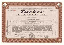 1948 Tucker Stock Certificate reprint, printed with the name of your choice.  Great gift idea!