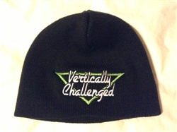 Vertically Challenged Triangle embroidered Stretch Fleece Beanie