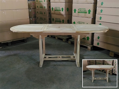 Adelaide Oval Extension Teak Table 140cm x 80cm - Extendable To 200cm