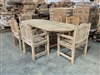 Eden Oval Double Extension Teak Table 180cm Regular To 240cm w/ Extension x 100cm Width Set w/ 6 Chelsea Arm Chairs