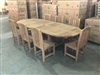 Eden Oval Double Extension Teak Table 200cm Regular To 300cm w/ Extension x 120cm Width Set w/ 8 Cardiff Dining Chairs