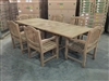 Eden Rectangle Double Extension Teak Table 180cm Regular To 240cm w/ Extension x 100cm Width Set w/ 6 Manchester Arm Chairs