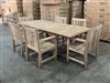 Eden Rectangle Double Extension Teak Table 180cm Regular To 240cm w/ Extension x 100cm Width Set w/ 6 Nottingham Arm Chairs