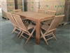 Lexington Teak Rectangle Table 165x90cm Set w/ (6) Shelia Premium Folding Chairs