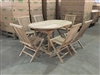 Suwawal Oval Extension Teak Table Set w/ 6 Shelia Premium Folding Chairs (150cm x 90cm - Extends to 200cm)