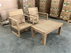 Melaya Deep Seating Chairs Set w/ Coffee Table