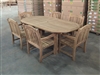 Kalimantan Oval Double Extension Teak Table 220cm Regular To 300cm w/ Extension x 120cm Width Set w/ 6 St. Croix Arm Chairs