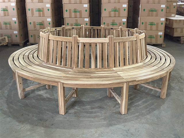 Round Tree Teak Bench (c-grade)