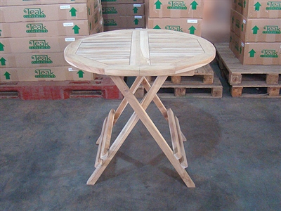 Folding Round Teak Bistro Table 80cm/32"