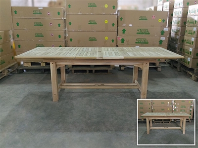 Eden Rectangle Double Extension Teak Table 180cm Regular to 240cm w/ Extension x 100cm Width