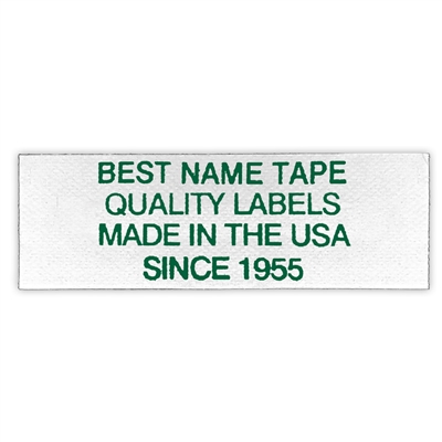 NAME TAPE LABELS - GREEN - 4 LINE