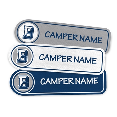 <!006>CAMP BAUERCREST - LOGO RECTANGLE PRESS-ON LABELS