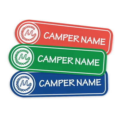 <!006>CAMP MYSTIC - LOGO RECTANGLE PRESS-ON LABELS