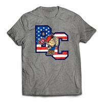 Bunk Captain Signature USA logo on a t-shirt.