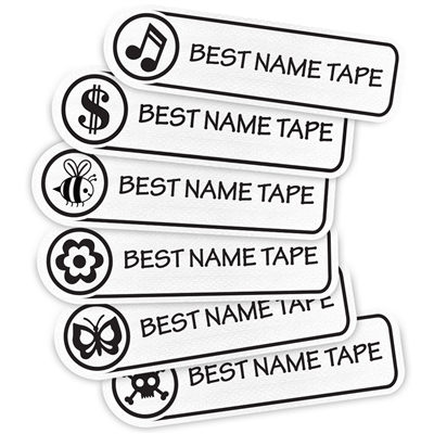 <!003>WHITE LOGOS - RECTANGLE PRESS-ON LABELS