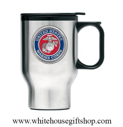 Heritage Pewter Marine Corps Travel Mug