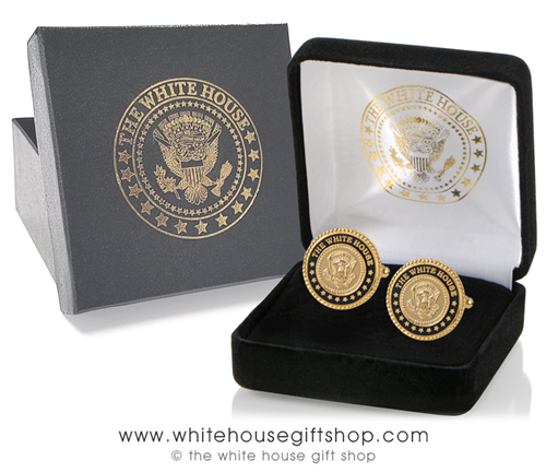 White House Seal Gold Cufflinks