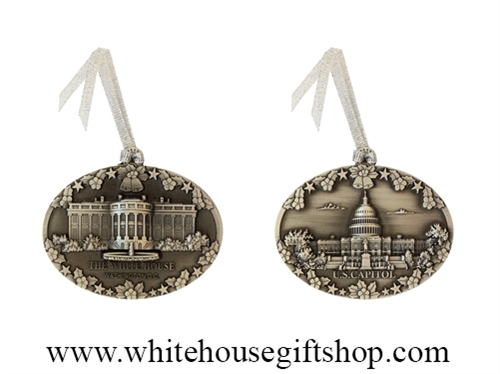 White House & Capitol Pewter Ornaments