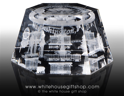 National Monuments Glass Hologram from the White House Gift Shop's Presidential Gifts Collection