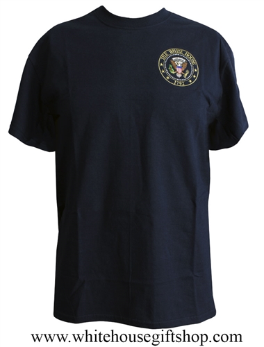 The White House T-Shirt, 100% made in USA, American high quality cotton, embroidered, Presidential Seal