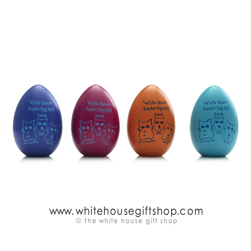 2009 White House Wood Easter Eggs Signed by President Barack Obama and Michelle Obama, Official Egg Roll from National Park Service