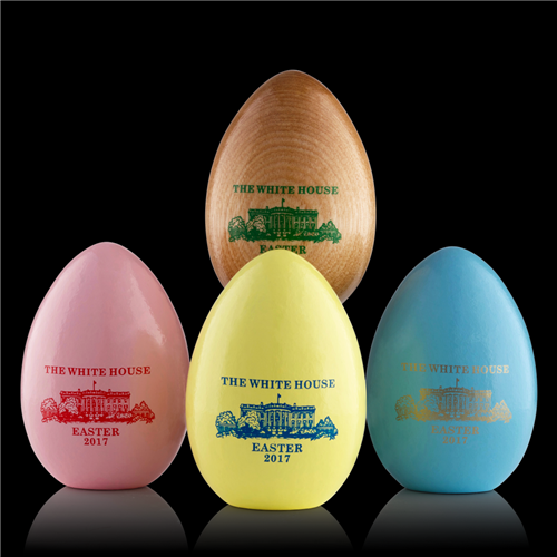 2017 White House Wooden Easter Eggs in Four Colors