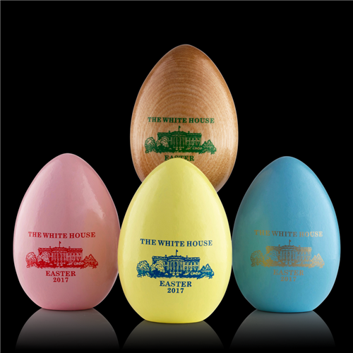2017 White House Wooden Easter Eggs, 3 colors, made in America
