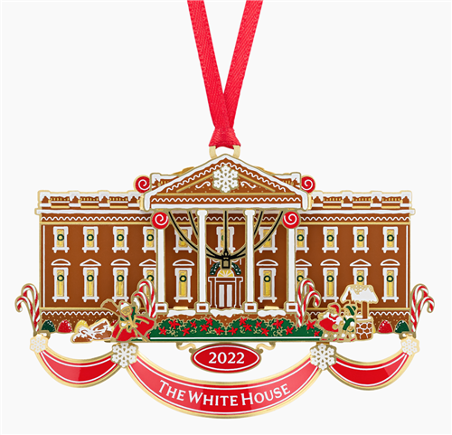 2022 White House Historical Association Ornament: White House Gingerbread House,  Made in USA!