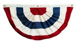 American Flag Made in USA, Pleated, 4' x 8'  Full Nylon Fan, Brass  Grommets to hang, Made in America, Heavy Duty Durable from White House Gift Shop Est 1946