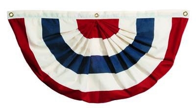 American Flag Made in USA, Pleated, 4' x 8'  Full Nylon Fan, Brass  Grommets to hang, Made in America, Heavy Duty Durable from White House Gift Shop Est 1946