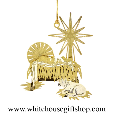 Traditional Manger White House Gift Shop Ornament