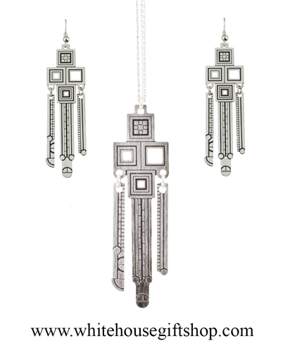 Frank Lloyd Wright Saguaro Forms Pendant & Earrings