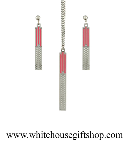 Frank Lloyd Wright Burgandy Willits House Skylight Earrings