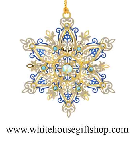 Shimmering Snowflake White House Gift Shop Ornament