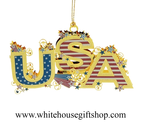 USA Americana White House Gift Shop Christmas Ornament